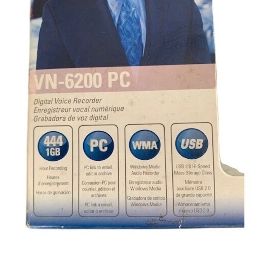 Olympus VN 6200 PC Digital Voice Recorder 4GB USB PC Link WMA Free Case Included - Picture 2 of 7